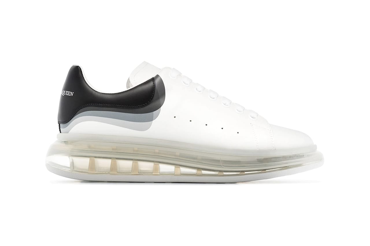 Alexander McQueen 3M Detail Oversized Sneaker White & Silver | END.